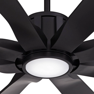 80" Possini Euro Design Defender Modern Indoor Outdoor Ceiling Fan With Dimmable LED Light Remote Control Matte Black Damp Rated For Patio Exterior 4 80" Possini Euro Design Defender Modern Indoor Outdoor Ceiling Fan With Dimmable LED Light Remote Control Matte Black Damp Rated For Patio Exterior - Image 2