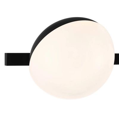 Possini Euro Design Celine Modern Wall Light Black Hardwire 30" 4-Light Fixture Opal White Glass Globe Shade For Bathroom Vanity 4 Possini Euro Design Celine Modern Wall Light Black Hardwire 30" 4-Light Fixture Opal White Glass Globe Shade For Bathroom Vanity - Image 2