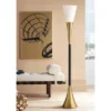 Possini Euro Design Modern Glam Style Torchiere Floor Lamp 72.5" Tall Black Antique Brass Metal White Glass Shade Living Room Reading Uplight -Possini Euro Design GUEST 1d1b5c50 1e16 4643 a267 850b1fdb758e