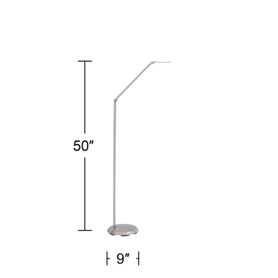 Possini Euro Design Kobie Modern 50" Tall Standing Floor Lamp Task LED Dimmable Silver Metal Satin Nickel Finish Living Room Bedroom 5 Possini Euro Design Kobie Modern 50" Tall Standing Floor Lamp Task LED Dimmable Silver Metal Satin Nickel Finish Living Room Bedroom - Image 3