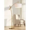 Possini Euro Design Raymond Modern Arc Floor Lamp 69" Tall Warm Gold Adjustable Boom Arm White Linen Drum Shade For Living Room Reading Office House -Possini Euro Design GUEST 1d283bcc 8993 401c 9935 b9e071ca710a