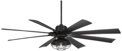 70" Possini Euro Design Defender Modern Industrial Indoor Outdoor Ceiling Fan LED Light Remote Matte Black Damp Rated Patio House -Possini Euro Design GUEST 1da06738 1e82 49e8 b49d 8bcfab4914a3