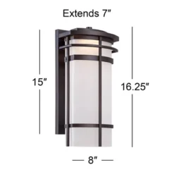Possini Euro Design Theola Modern Outdoor Wall Light Fixture Bronze LED 16 1/4" Etched Glass Shade For Post Exterior Barn Deck House Porch Yard Patio 13 Possini Euro Design Theola Modern Outdoor Wall Light Fixture Bronze LED 16 1/4" Etched Glass Shade For Post Exterior Barn Deck House Porch Yard Patio -Possini Euro Design GUEST 1e206827 b408 4001 b8d0 6e2c1d9ec267