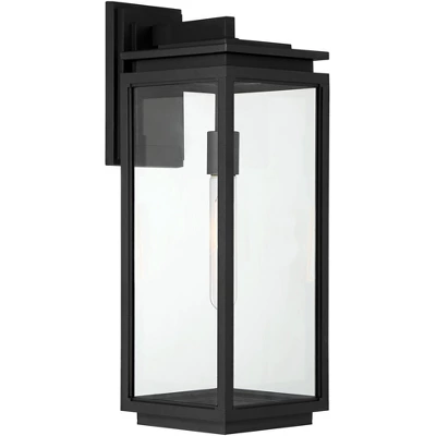 Possini Euro Design Atkins 21 1/4" High Modern Outdoor Wall Light Fixture Mount Porch House Weatherproof Matte Black Die Cast Metal Clear Glass Shade 8 Possini Euro Design Atkins 21 1/4" High Modern Outdoor Wall Light Fixture Mount Porch House Weatherproof Matte Black Die Cast Metal Clear Glass Shade - Image 6