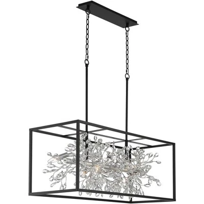Possini Euro Design Carrine Black Silver Linear Pendant Chandelier 38 1/2" Wide Modern Clear Crystal 8-Light Fixture For Dining Room Kitchen Island 9 Possini Euro Design Carrine Black Silver Linear Pendant Chandelier 38 1/2" Wide Modern Clear Crystal 8-Light Fixture For Dining Room Kitchen Island - Image 7