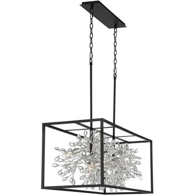 Possini Euro Design Carrine Black Silver Linear Pendant Chandelier 38 1/2" Wide Modern Clear Crystal 8-Light Fixture For Dining Room Kitchen Island 10 Possini Euro Design Carrine Black Silver Linear Pendant Chandelier 38 1/2" Wide Modern Clear Crystal 8-Light Fixture For Dining Room Kitchen Island - Image 8