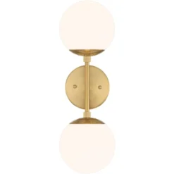 Possini Euro Design Oso Mid Century Wall Light Sconces Set Of 2 Soft Gold Hardwire 6" 2-Light Fixture Opal Glass For Bedroom Home 13 Possini Euro Design Oso Mid Century Wall Light Sconces Set Of 2 Soft Gold Hardwire 6" 2-Light Fixture Opal Glass For Bedroom Home -Possini Euro Design GUEST 202633bb a423 4499 80c7 95b1683d2b3d