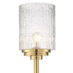 Possini Euro Design Kinsey Modern Torchiere Floor Lamp With Riser 78" Tall Brass Gold Metal Stone Pattern Crystal Glass Shade For Living Room Office
