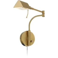 Possini Euro Design Keegan Modern Swing Arm Wall Lamp With Dual USB Ports Warm Gold Plug-In Light Fixture Adjustable For Bedroom -Possini Euro Design GUEST 2193e1f3 add6 4ea3 81d1 0125d3268ab4