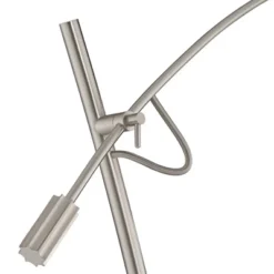 Possini Euro Design Modern Arc Floor Lamp With USB Charging Port 69" Tall Nickel Off-White Drum Shade Adjustable Arm Living Room -Possini Euro Design GUEST 22db6e03 8e3d 43e6 8470 85d43daa381b