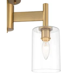 Possini Euro Design Lantico Modern Ceiling Light Semi Flush Mount Fixture 17" Wide Gold 3-Light Clear Glass For Bedroom Kitchen Living Room Hallway -Possini Euro Design GUEST 236d3d1c 85a6 4e9c b059 b647ffc83279