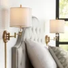 Possini Euro Design Kohle Modern Swing Arm Wall Lamps Set Of 2 Polished Brass Plug-In Light Fixture White Drum Shade For Bedroom 2 Possini Euro Design Kohle Modern Swing Arm Wall Lamps Set Of 2 Polished Brass Plug-In Light Fixture White Drum Shade For Bedroom -Possini Euro Design GUEST 23df690e bede 4357 99d8 872eddfab690
