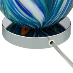 Possini Euro Design Pablo 27" Tall Modern Table Lamp Table Top Dimmer Blue Art Glass Single Living Room Bedroom Bedside Nightstand House White Shade -Possini Euro Design GUEST 23e32f2c e0ab 40e1 819f 00efcd356839