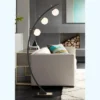 Possini Euro Design Rialto Modern Arched Floor Lamp 68 1/4" Tall Warm Gold Matte Black 3 Light Frosted White Glass Orb Shade For Living Room Reading -Possini Euro Design GUEST 2403b6c3 49b7 467b 9c37 452a51903106