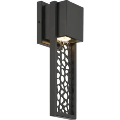 Possini Euro Design Possini Euro Miele 16"H Matte Black Outdoor LED Wall Light Set Of 2 -Possini Euro Design GUEST 2448a568 e6bd 4e45 b3a2 5711d8cb7c15 2
