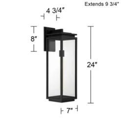 Possini Euro Design Atkins Modern Outdoor Wall Light Fixture Matte Black 24" Clear Glass For Post Exterior Barn Deck House Porch Yard Patio Outside 15 Possini Euro Design Atkins Modern Outdoor Wall Light Fixture Matte Black 24" Clear Glass For Post Exterior Barn Deck House Porch Yard Patio Outside -Possini Euro Design GUEST 2450aeb0 467a 41aa 8a01 083bfd65a57e