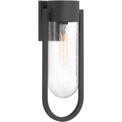 Possini Euro Design Villa Lane 18 1/2" High Modern Outdoor Wall Light Fixture Mount Porch House Exterior Set Of 2 Weatherproof Black Clear Glass Shade -Possini Euro Design GUEST 247577d2 639f 42ee 8e61 e62c6d9826fe 2