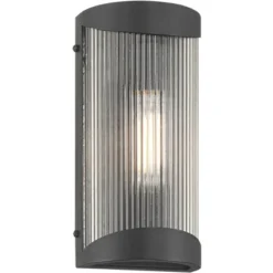 Possini Euro Design Possini Euro August 11" High Textured Black Outdoor Wall Light -Possini Euro Design GUEST 24f333a2 e6ed 4b30 8cbe 6692d04190d6