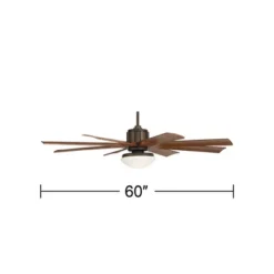 60" Possini Euro Design Industrial Outdoor Ceiling Fan With LED Light Remote Control Bronze Koa Opal Glass Damp Rated Patio Gazebo -Possini Euro Design GUEST 26aa07f3 1fe5 44e8 a0dc b5bfdda5417a