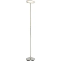 Possini Euro Design Aventura Modern 75 3/4" Tall Standing Floor Lamp Large Torchiere LED Dimmable Silver Metal Satin Nickel Finish Bedroom -Possini Euro Design GUEST 2743415f ef70 4e7b aafc 36fd68b142f9
