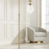Possini Euro Design Vaile Modern 66" Tall Chairside Arc Floor Lamp Warm Gold Metal Clear Seeded Glass Shade For Living Room Reading Home -Possini Euro Design GUEST 277dad12 d7a0 4ab7 9e0b c5403880720e