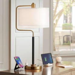 Possini Euro Design Possini Euro Carlyle USB Port And Outlet Modern Desk Lamps Set Of 2 -Possini Euro Design GUEST 27b8b40a 1418 4e83 a4cb 9e02060085ea