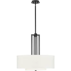 Possini Euro Design Sundry Semi Gloss Black Drum Pendant Chandelier 24" Wide Modern Double Shade 4-Light Fixture For Dining Room Foyer Kitchen Island 15 Possini Euro Design Sundry Semi Gloss Black Drum Pendant Chandelier 24" Wide Modern Double Shade 4-Light Fixture For Dining Room Foyer Kitchen Island -Possini Euro Design GUEST 27e81486 f3db 4192 b64a d18fef770ca4