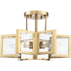 Possini Euro Design Casa Star Modern Ceiling Light Semi Flush Mount Fixture 16" Wide Warm Brass 6-Light Clear Glass For Bedroom Kitchen Living Room -Possini Euro Design GUEST 281e3c51 0dfc 428b bd45 c1cd5c0bcf24