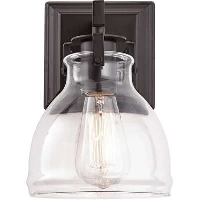 Possini Euro Design Bellis Industrial Modern Wall Light Sconce Bronze Hardwire 6" Fixture Clear Glass Shade For Bedroom Bedside Bathroom Vanity Home 6 Possini Euro Design Bellis Industrial Modern Wall Light Sconce Bronze Hardwire 6" Fixture Clear Glass Shade For Bedroom Bedside Bathroom Vanity Home - Image 4