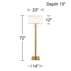 Possini Euro Design Bolivar Mid Century Modern 72" Tall Standing Floor Lamp Light Large Oversized 2-Light Pull Chain Metal Warm Gold Finish Bedroom -Possini Euro Design GUEST 28a7290d f627 456e 8939 f3a78602a548