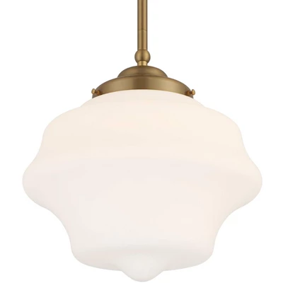 Possini Euro Design Soft Gold Mini Pendant Light 11" Wide Modern Schoolhouse Opal Glass Shade For Dining Living Room House Island 4 Possini Euro Design Soft Gold Mini Pendant Light 11" Wide Modern Schoolhouse Opal Glass Shade For Dining Living Room House Island - Image 2