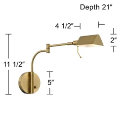 Possini Euro Design Keegan Modern Swing Arm Wall Lamp With Dual USB Ports Warm Gold Plug-In Light Fixture Adjustable For Bedroom -Possini Euro Design GUEST 2b91072d 7054 44c9 8451 2160527d1545