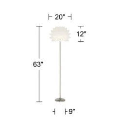 Possini Euro Design Modern Floor Lamp 63" Tall Brushed Steel White Orb Petal Flower Shade Dimmable For Living Room Reading Bedroom Office 15 Possini Euro Design Modern Floor Lamp 63" Tall Brushed Steel White Orb Petal Flower Shade Dimmable For Living Room Reading Bedroom Office -Possini Euro Design GUEST 2bef62f7 9811 45b9 834d 976318cacb5f