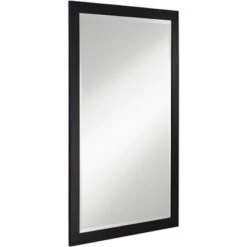 Possini Euro Design Metzeo Rectangular Vanity Decorative Wall Mirror Modern Beveled Edge Matte Black Metal Frame 22" Wide Bathroom -Possini Euro Design GUEST 2bf30067 c1c5 4daf 9fa2 b876c7848e10