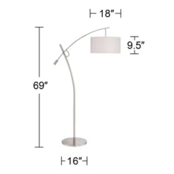 Possini Euro Design Raymond Modern 69" Tall Arc Floor Lamp With Smart Socket Raymond Nickel Adjustable Off-White Shade For Living Room -Possini Euro Design GUEST 2c19e526 ae87 4b4d 8739 8a44f2821a56 1