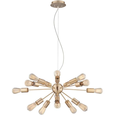 Possini Euro Design Hemingson Gold Large Chandelier 33" Wide Modern Sputnik 12-Light LED Fixture For Dining Room House Foyer Kitchen Island Entryway 7 Possini Euro Design Hemingson Gold Large Chandelier 33" Wide Modern Sputnik 12-Light LED Fixture For Dining Room House Foyer Kitchen Island Entryway - Image 5