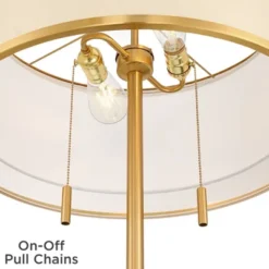 Possini Euro Design Granview Mid Century Modern 66" Tall Standing Floor Lamp With Glass Table USB Port Gold Metal Warm Brass Finish Living Room -Possini Euro Design GUEST 2e0e4460 ee4c 4f3b 85cd f4a77971d1f4
