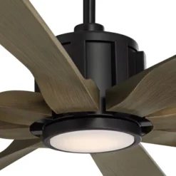 Possini Euro Design 70" Defender Farmhouse Rustic Indoor Outdoor Ceiling Fan 8 Blade LED Light Remote Control Matte Black Motor Bedroom Patio -Possini Euro Design GUEST 2e1e0f08 d7b6 4135 bb1e ad270fd534db
