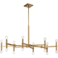 Possini Euro Design Marya Satin Brass Chandelier 37" Wide Modern 24-Light Fixture For Dining Room House Foyer Kitchen Island Entryway Bedroom Home -Possini Euro Design GUEST 2f955cfa f368 4f1e 93ad 6a9e89d77666