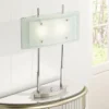 Possini Euro Design Charles Street Modern Desk Lamp 23" High Chrome Satin Nickel Frosted Slump Glass Shade For Bedroom Living Room Bedside Nightstand -Possini Euro Design GUEST 31ae7280 271f 4ab2 99f3 3b3d127f78ea