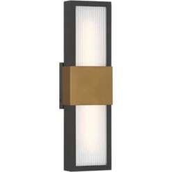 Possini Euro Design Possini Euro Radford 18"H Sand Black And Brass LED Outdoor Wall Light 13 Possini Euro Design Possini Euro Radford 18"H Sand Black And Brass LED Outdoor Wall Light -Possini Euro Design GUEST 31c0f9f5 58df 42ee a833 6350d6d6eb5b