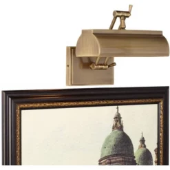 Possini Euro Design Upton 10" High Picture Wall Lamp Light Fixture Mount Living Room Indoor Hallway Plug-In Cord With Switch Gold Antique Brass -Possini Euro Design GUEST 31cd8963 c1fc 402c 999d 156b25acb47b