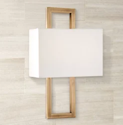 Possini Euro Design Modena Modern Wall Light Sconces Set Of 2 French Brass Hardwire 9 1/2" Fixture Off White Faux Silk Shade For Bedroom Bathroom Home 15 Possini Euro Design Modena Modern Wall Light Sconces Set Of 2 French Brass Hardwire 9 1/2" Fixture Off White Faux Silk Shade For Bedroom Bathroom Home -Possini Euro Design GUEST 31cf404c b27e 47c0 8f30 a3dfb96875aa