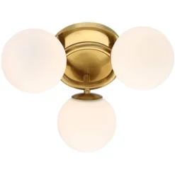Possini Euro Design Modern Ceiling Light Flush Mount Fixture Brass 18" Wide 3-Light Frosted White Glass Globes Bedroom Living Room 12 Possini Euro Design Modern Ceiling Light Flush Mount Fixture Brass 18" Wide 3-Light Frosted White Glass Globes Bedroom Living Room -Possini Euro Design GUEST 3206f2f1 bd83 4ab8 ae4c 41ae1e86782d