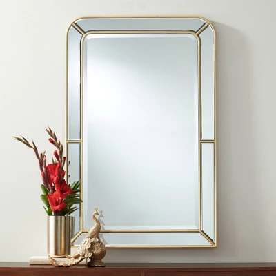 Possini Euro Design Rectangular Vanity Wall Mirror Modern Glam Beveled Edge Shiny Silver Leaf Frame 26" Wide For Bathroom Bedroom Living Family Room 3 Possini Euro Design Rectangular Vanity Wall Mirror Modern Glam Beveled Edge Shiny Silver Leaf Frame 26" Wide For Bathroom Bedroom Living Family Room