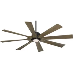 Possini Euro Design 60" Defender Farmhouse Rustic Indoor Outdoor Ceiling Fan 8 Blade LED Light Remote Control Matte Black Motor Bedroom Patio -Possini Euro Design GUEST 33838e91 fb69 4a04 92a3 fc226277c3be