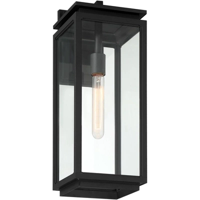 Possini Euro Design Atkins 21 1/4" High Modern Outdoor Wall Light Fixture Mount Porch House Weatherproof Matte Black Die Cast Metal Clear Glass Shade 7 Possini Euro Design Atkins 21 1/4" High Modern Outdoor Wall Light Fixture Mount Porch House Weatherproof Matte Black Die Cast Metal Clear Glass Shade - Image 5