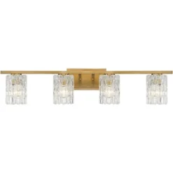 Possini Euro Design Icelight Modern Wall Light Warm Brass Hardwire 36" 4-Light Fixture Textured Ice Glass For Bedroom Bathroom Vanity Living Room 12 Possini Euro Design Icelight Modern Wall Light Warm Brass Hardwire 36" 4-Light Fixture Textured Ice Glass For Bedroom Bathroom Vanity Living Room -Possini Euro Design GUEST 354c1668 faa0 407b 9e8b 8960a88156c6