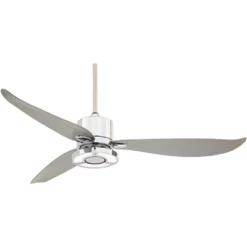 Possini Euro Design 56" Vengeance Modern Indoor Ceiling Fan 3 Blade LED Light Remote Control Chrome Finish Silver Blades Bedroom Living Room Kitchen -Possini Euro Design GUEST 35cd9d68 52b9 43df 84a0 f30b476bee7e
