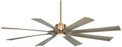 70" Possini Euro Design Defender Modern Indoor Outdoor Ceiling Fan With Dimmable LED Light Remote Control Soft Brass Oak Damp Rated For Patio Exterior -Possini Euro Design GUEST 371c82df e2af 4329 8409 e53b6bd6923e